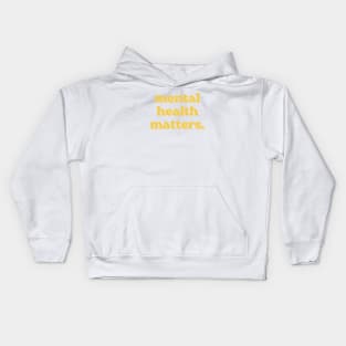 Mental Health Matters yellow shadow Kids Hoodie